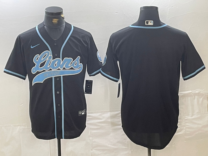Men's Detroit Lions Black Blank Jersey