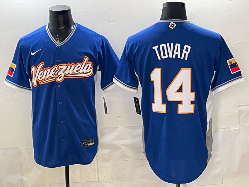 Men's Venezuela Baseball Ezequiel Tovar #14 Royal 2026 World Baseball Classic Stadium Jersey