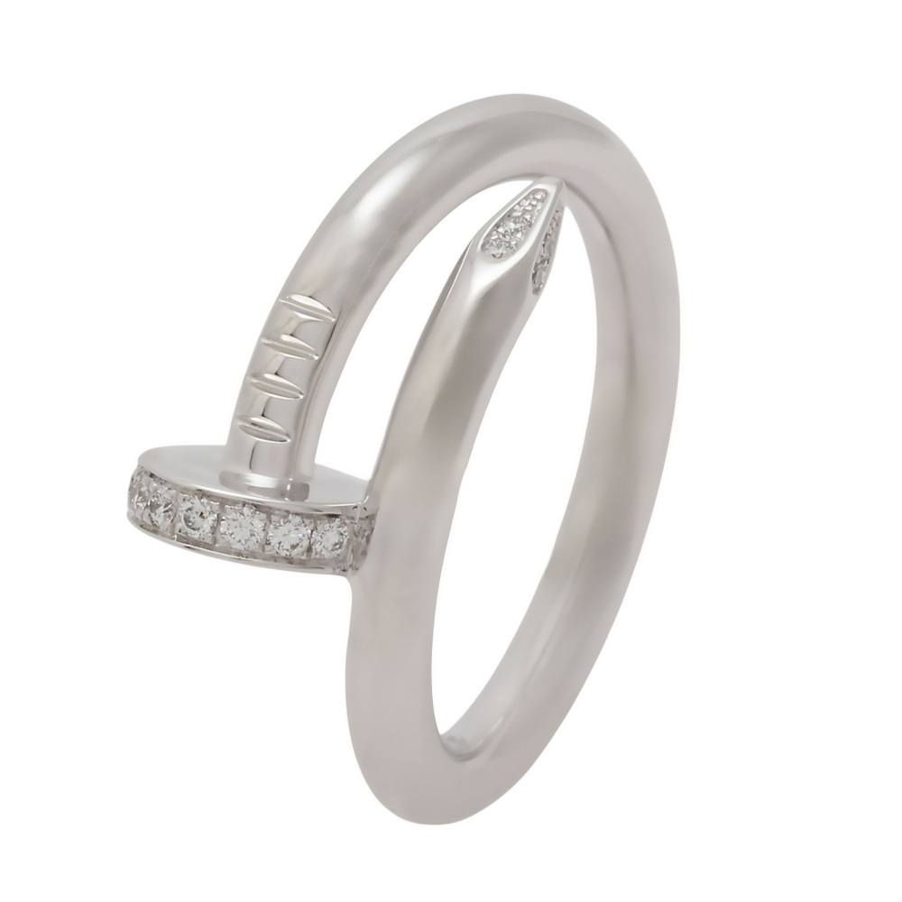 Cartier Juste un Clou Classic Model Diamond Ring 18K White Gold B4092700