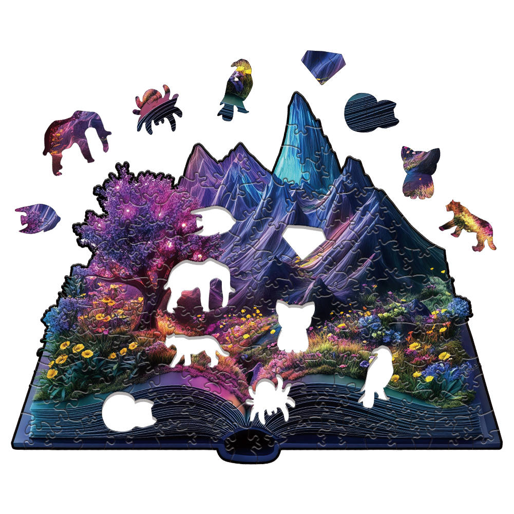 Animal Wooden Puzzle-The forest in the book