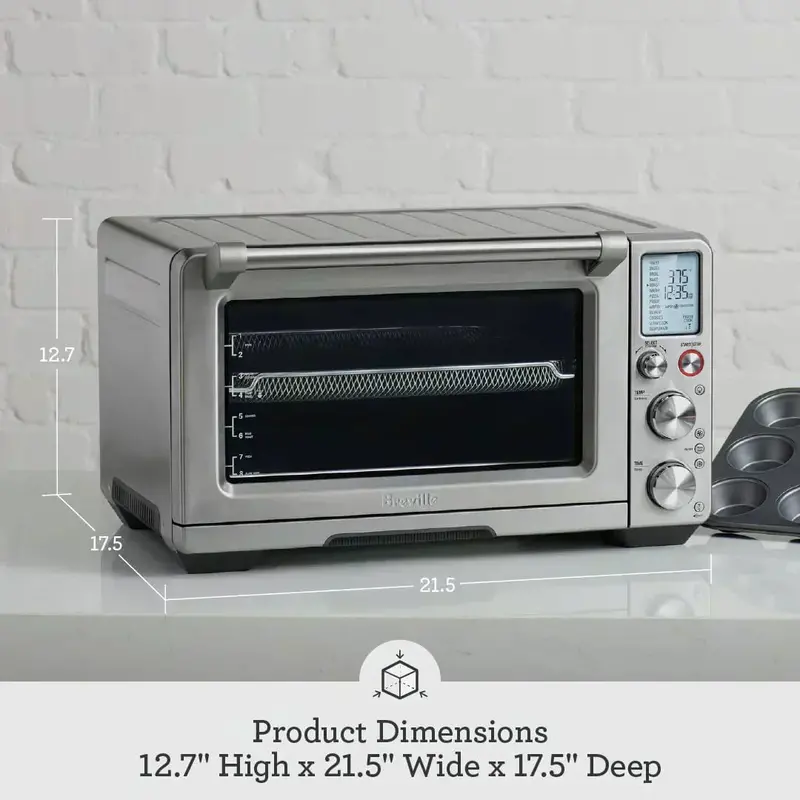 Smart Air Fryer Oven Pro – Brushed Stainless Steel Convection Toaster Oven with Air Frying Function
