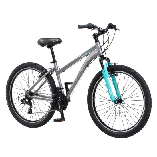 Sidewinder Mountain Bike, 26-inch wheels, womens frame, silver/blue