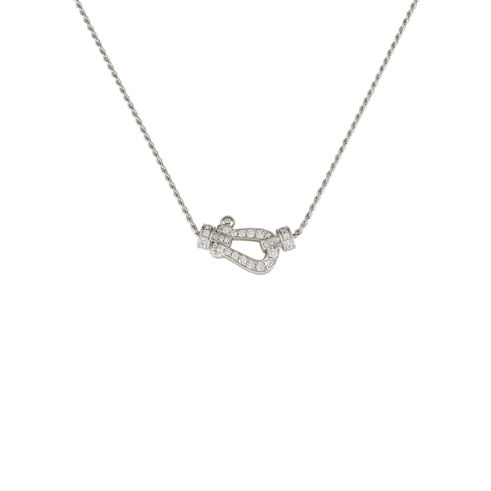 FRED Force 10 Mm Necklace 18K White Gold Diamond 7B0235