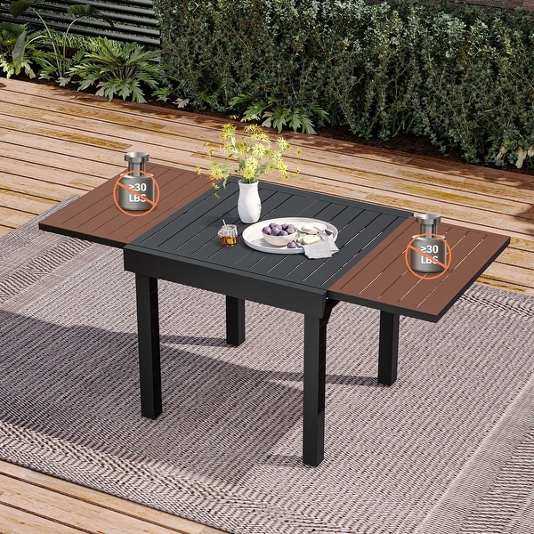 3/5/7 Pieces Patio Dining Set,Aluminum Expandable Table,Folding Padded Adjustable Chair