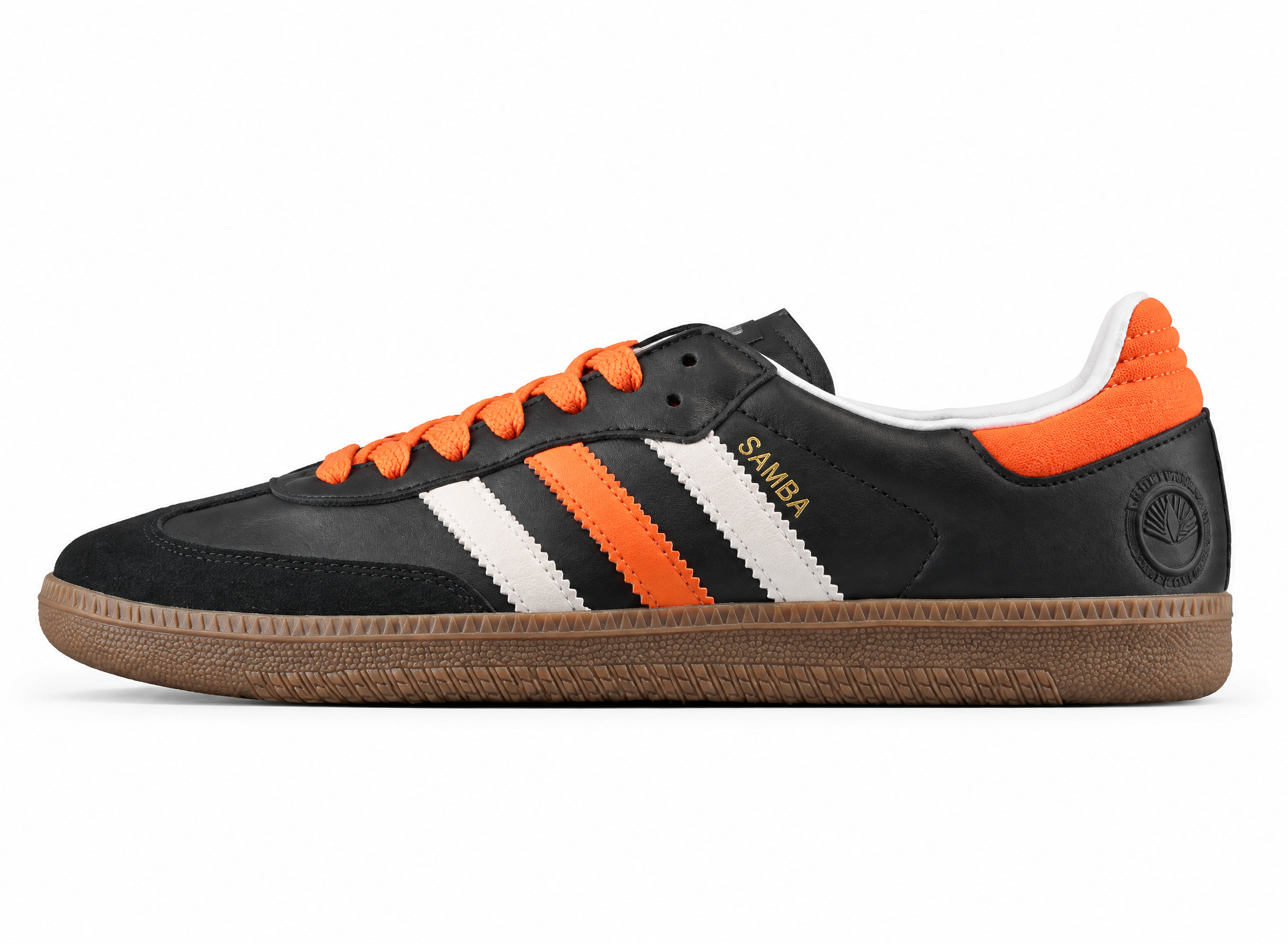 Adidas Samba Vegan Shoes Core Black/Orange/Cloud White FW2428