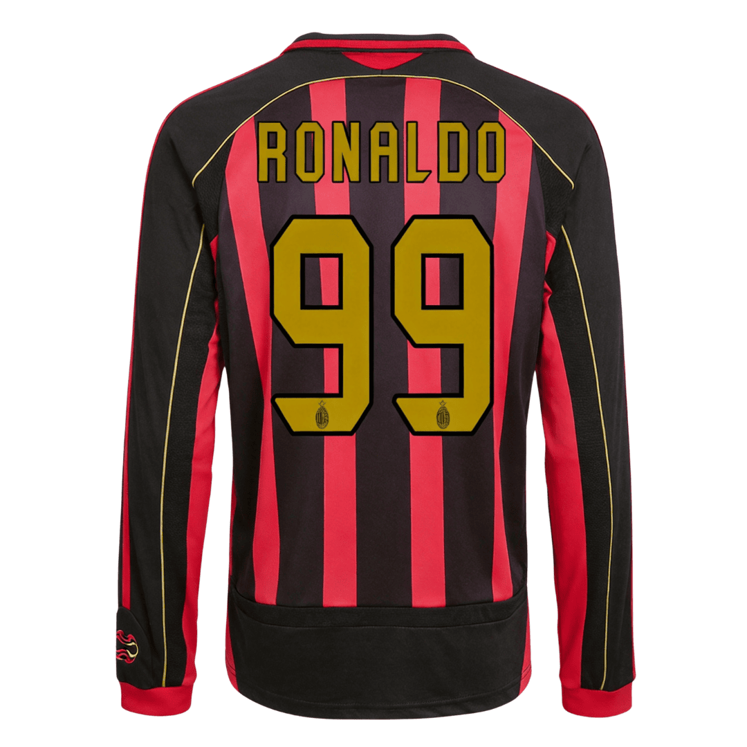 Retro Soccer Jersey RONALDO #99 AC Milan Home Long Sleeve 2006/07
