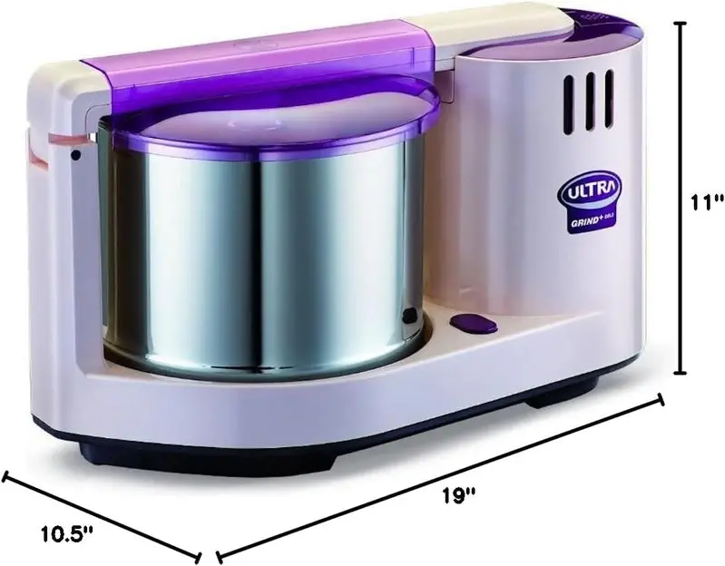 Ultra Grind+ Gold Wet Grinder – 2-Liter Atta Kneader, 110V Tabletop Model