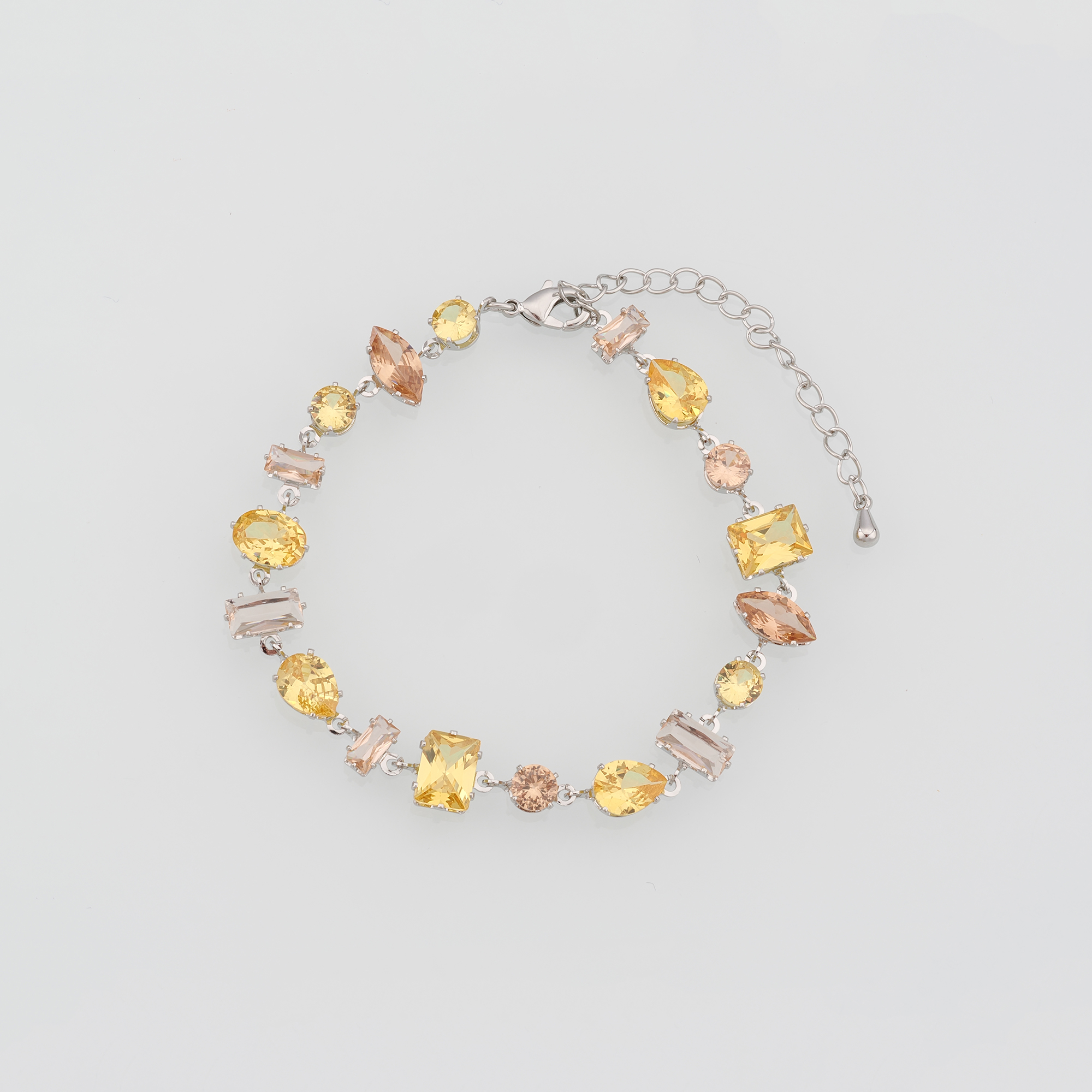 18K Gold Filled Geometric Bracelet,Zircon Bracelet,Gemstone Bracelet,Adjustable Bracelet,Gift For Her