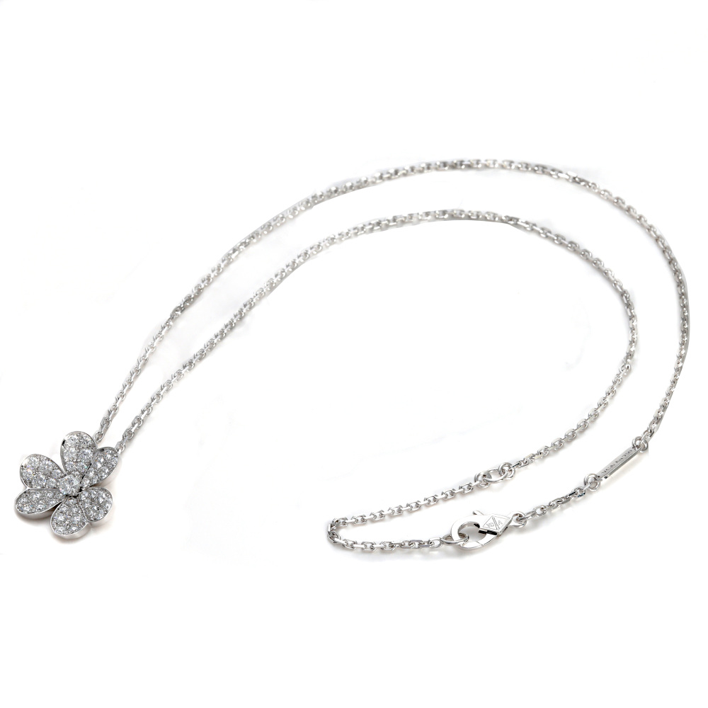 Van Cleef & Arpels Frivole Necklace 18K White Gold Diamond VCARD31800