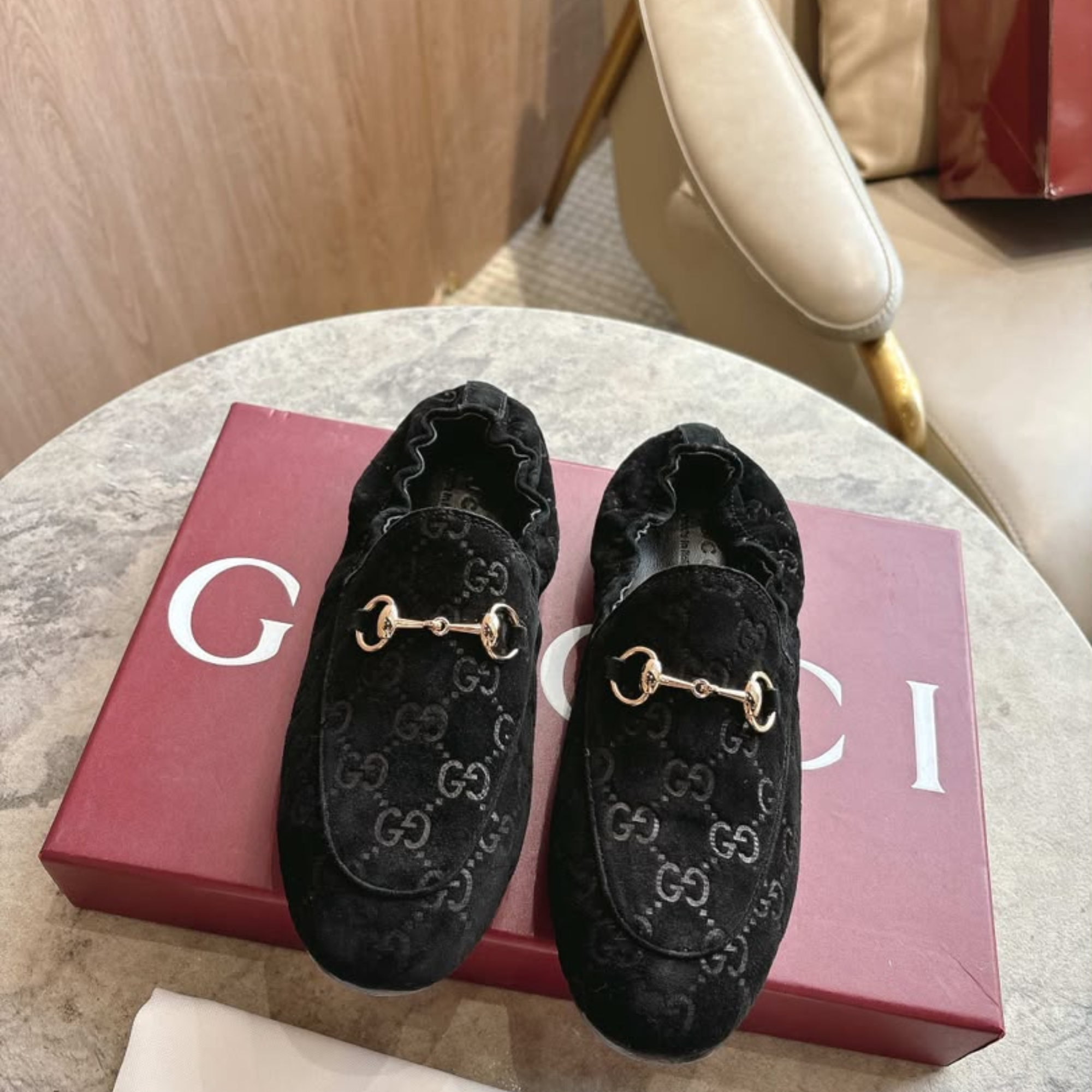 Gucci Jordaan GG Velvet Loafer