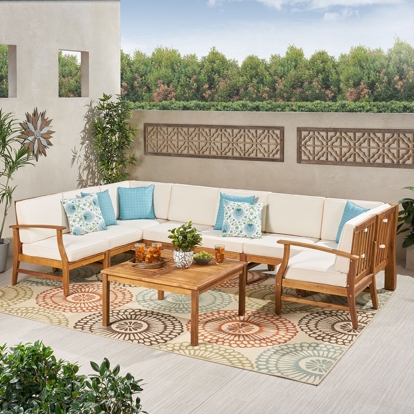 Perla Outdoor 9piece Sectional Sofa Set by Christopher Knight Home