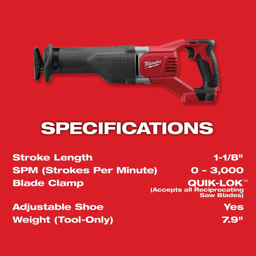 2026 Milwaukee 2621-20 M18 SAWZALL Reciprocating Saw (Bare Tool)