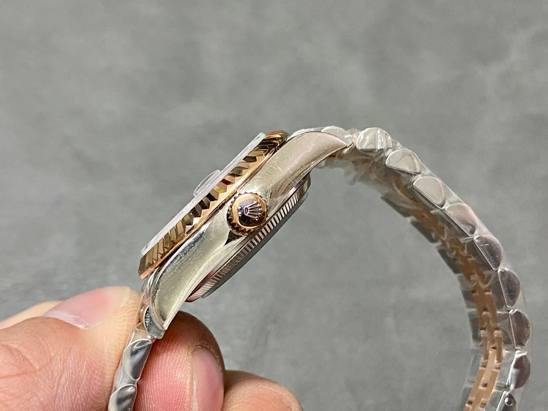 DATEJUST 31MM PINK GOLD STEEL PURPLE DIAL