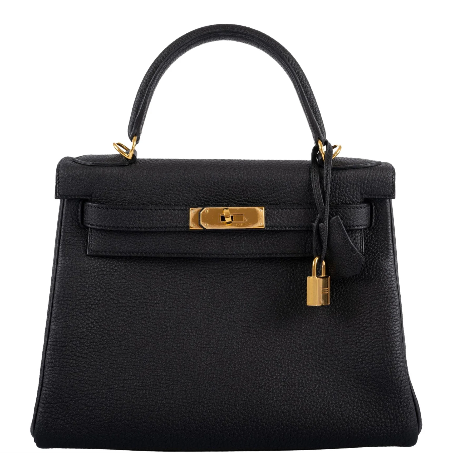 Hermès Kelly 28 Retourne HSS Noir Togo with Blue Piping Gold Hardware