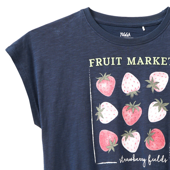 Yigga Mädchen T-Shirt mit Glitzer-Print