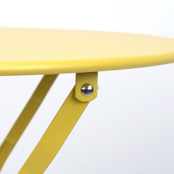 3 Pieces Patio Bistro Balcony Metail Chair Table