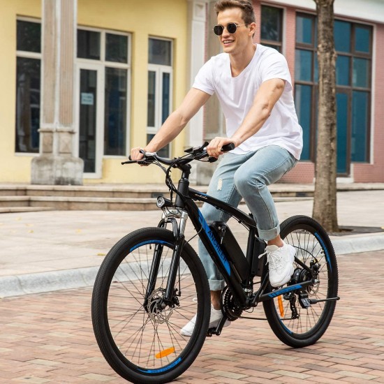 Electric Bike, 48V 500W/350W Ebike 27.5″ Electric Mountain Bike/Electric Commuter Bike with Removable 48V 10Ah Removable Battery, LCD Display and 21 Speed Gears