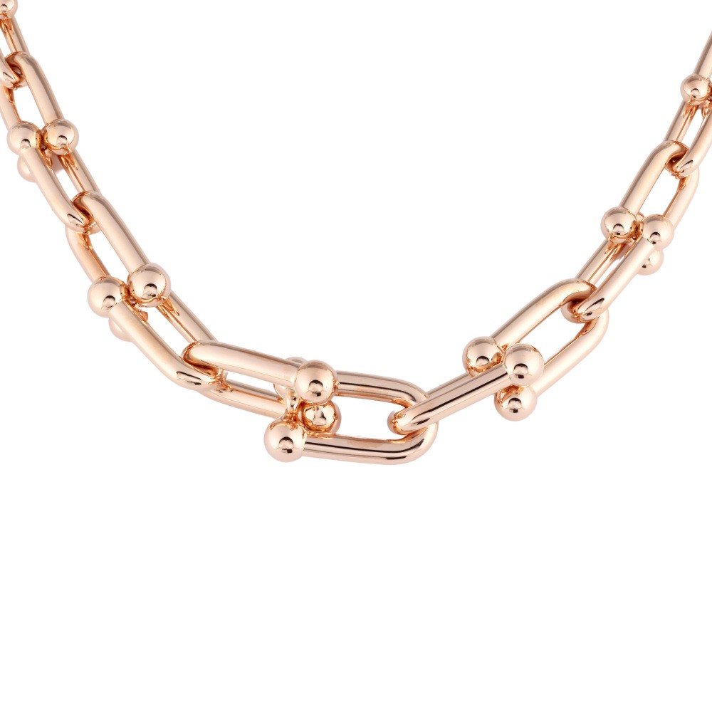 Tiffany & Co. Hardware Graduated Link Necklace 18K Rose Gold