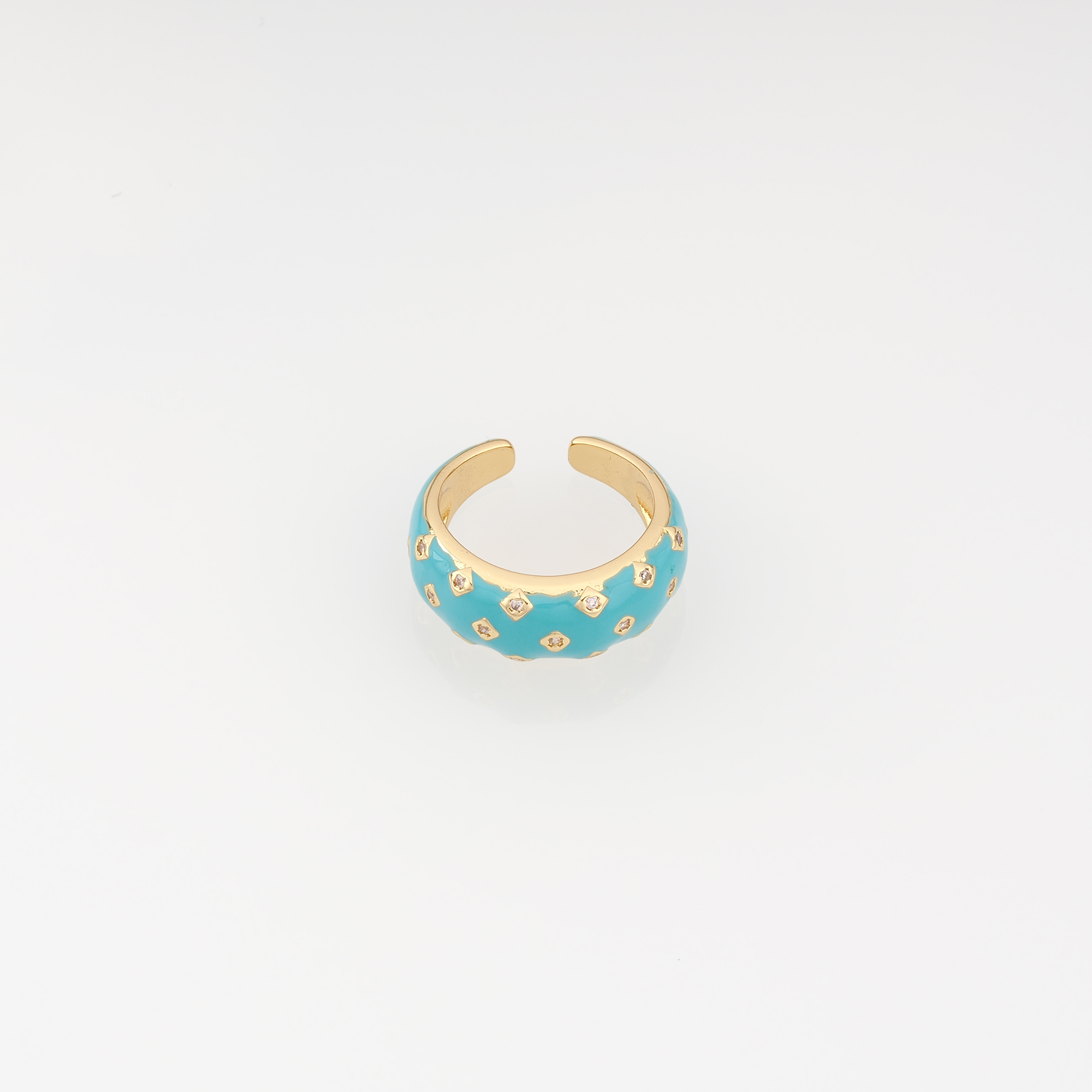 18K Gold Filled Enamel Rings,Dainty Ring,Adjustable Ring,Minimalist Ring,Open Ring