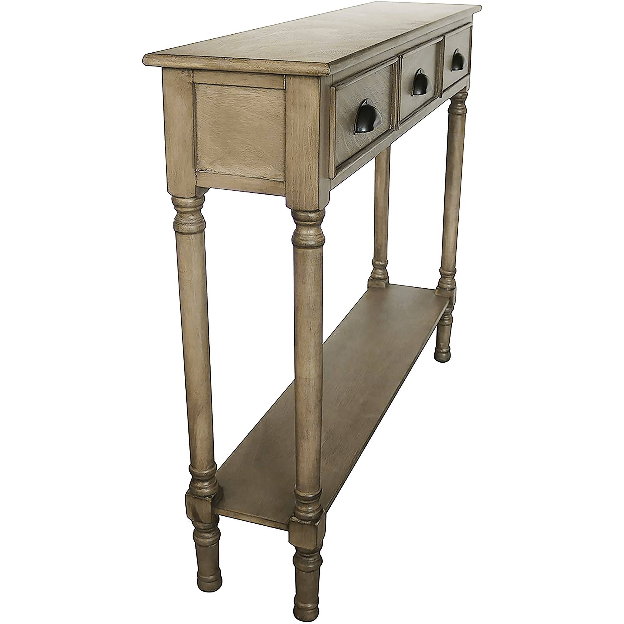 Burlington 3-Drawer Wood Console Table, 39.5x22 Wide - Sahara