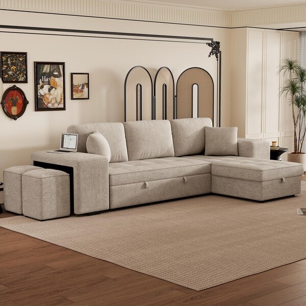 Modern LShape 3 Seat Reversible Sectional Sofa