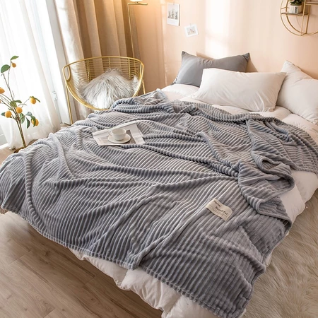 Queen/King Size Blanket Super Soft Plain Blanket Coral Velvet Flannel Blanket