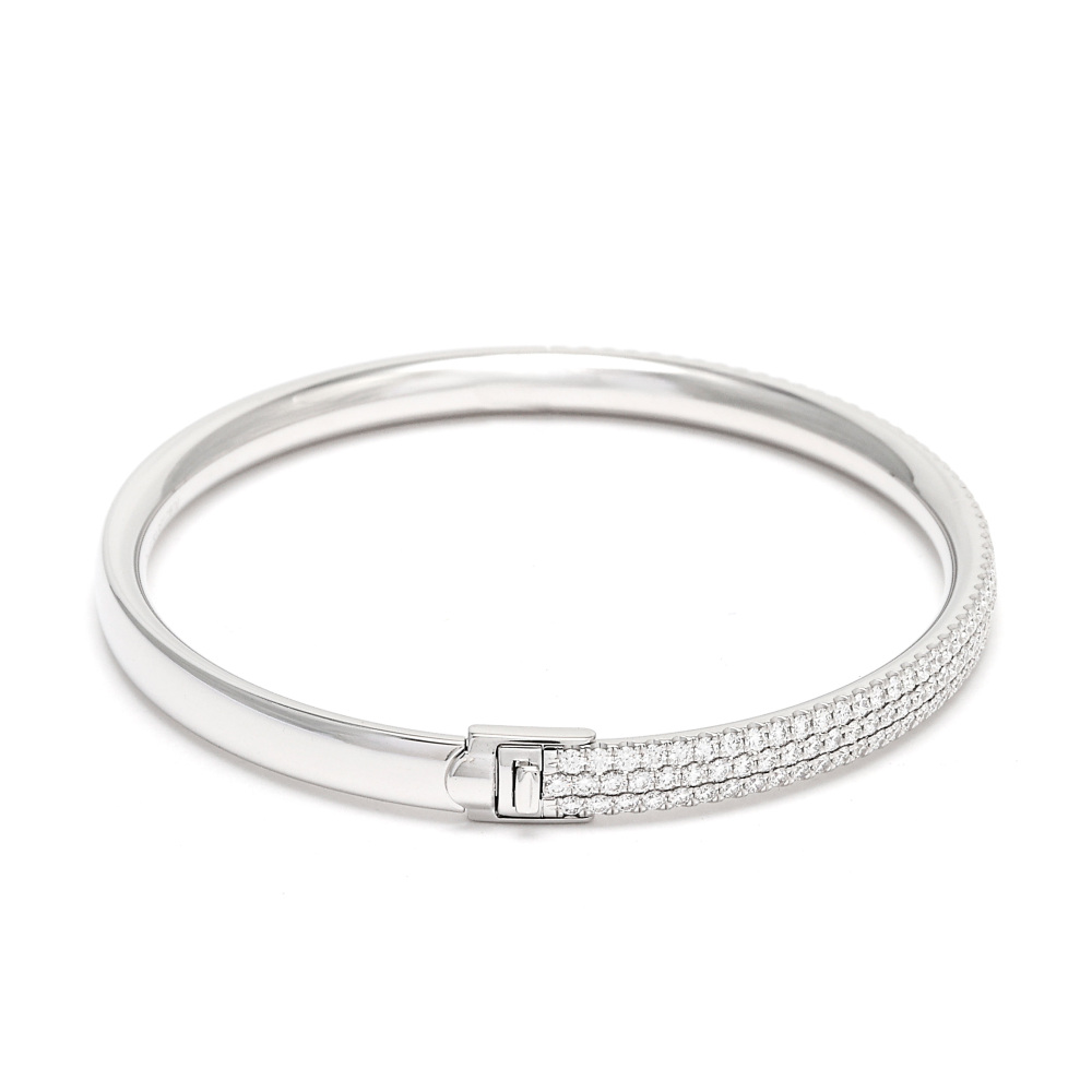 Tiffany & Co. Metro Hinge Bracelet 18K White Gold Diamond