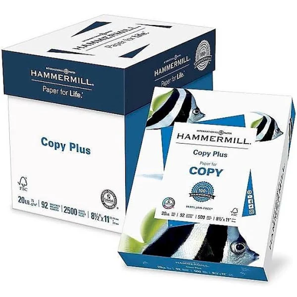 Hammermill Copy Plus 8.5 x 11 Copy Paper 1181122, White