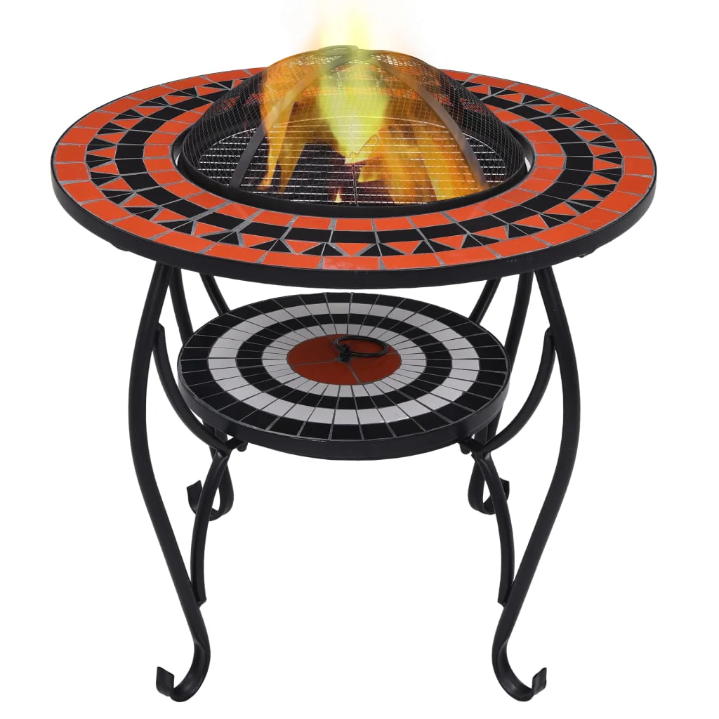 Mosaic Fire Pit Table Terracotta 26.8
