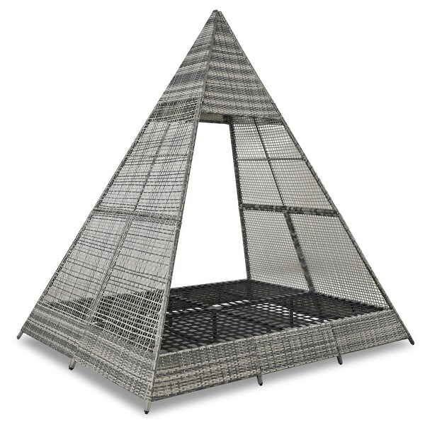 Leisure Zone Wicker Patio Daybed with Cushions,Tent Shape