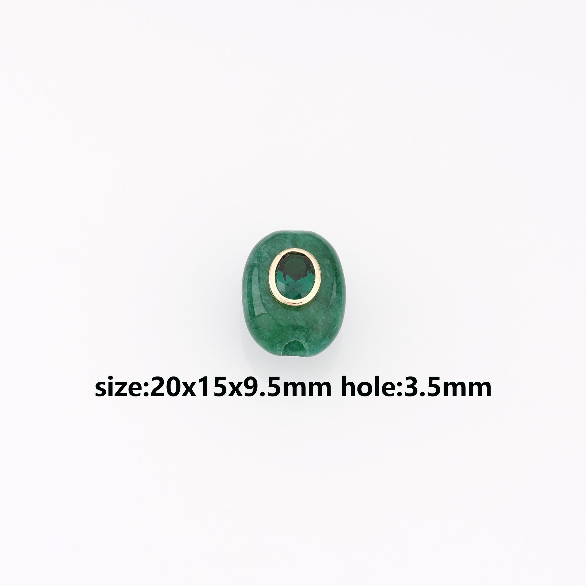 18K Gold Filled Oval Spacer Beads,Natural Stone Oval Bead for Bracelet Jewelry Necklace Making Supply