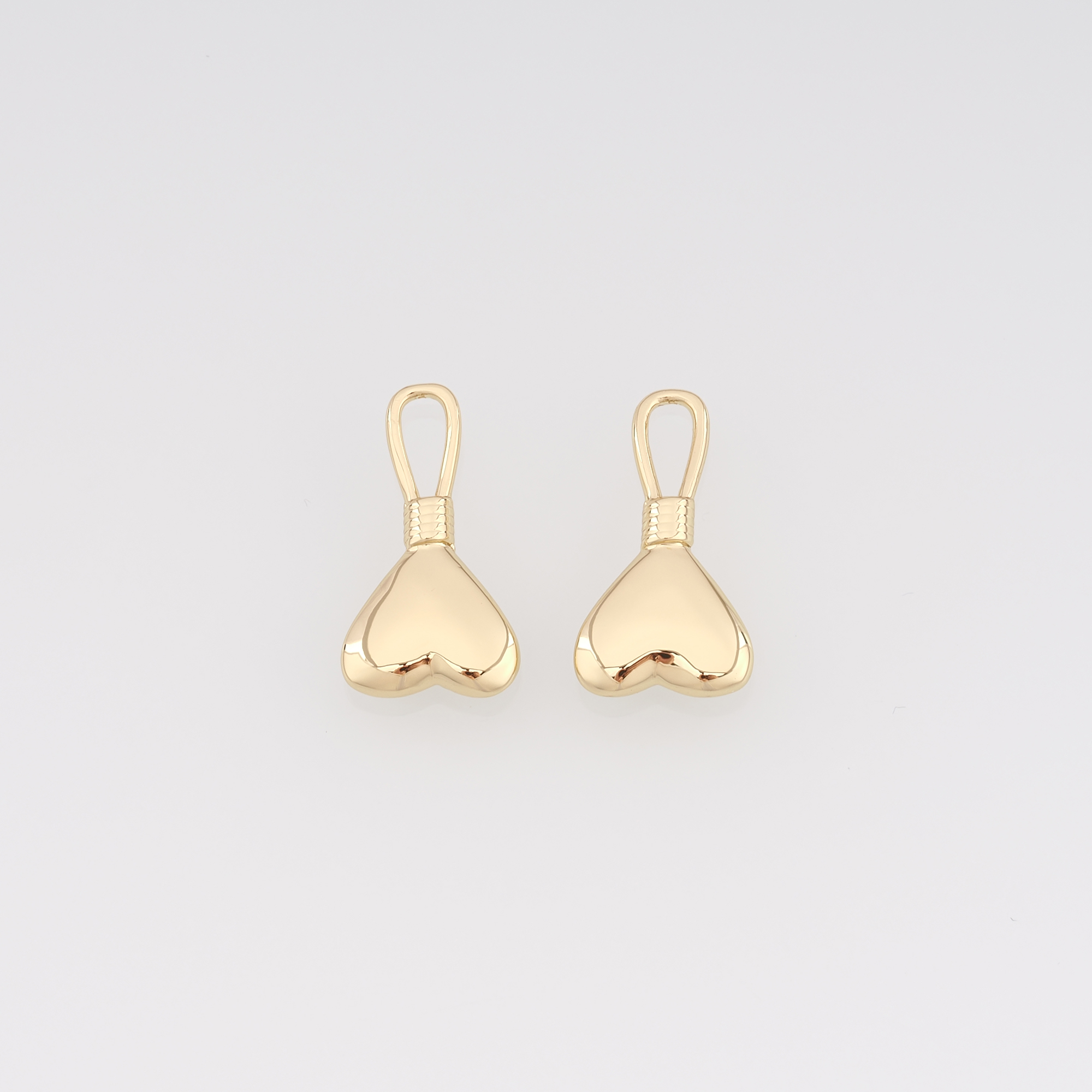 18K Gold Filled Heart Pendant,Dainty Heart Charm Earrings Necklace for DIY Jewelry Making Supply