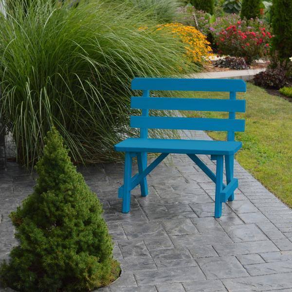 Yellow Pine Traditional Backed Bench 4ft / Gray Stain