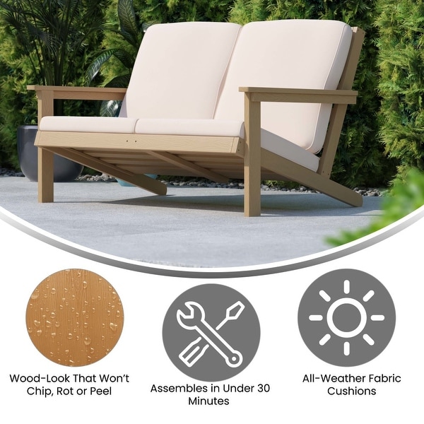 AllWeather Poly Resin Adirondack Loveseat and Cushions