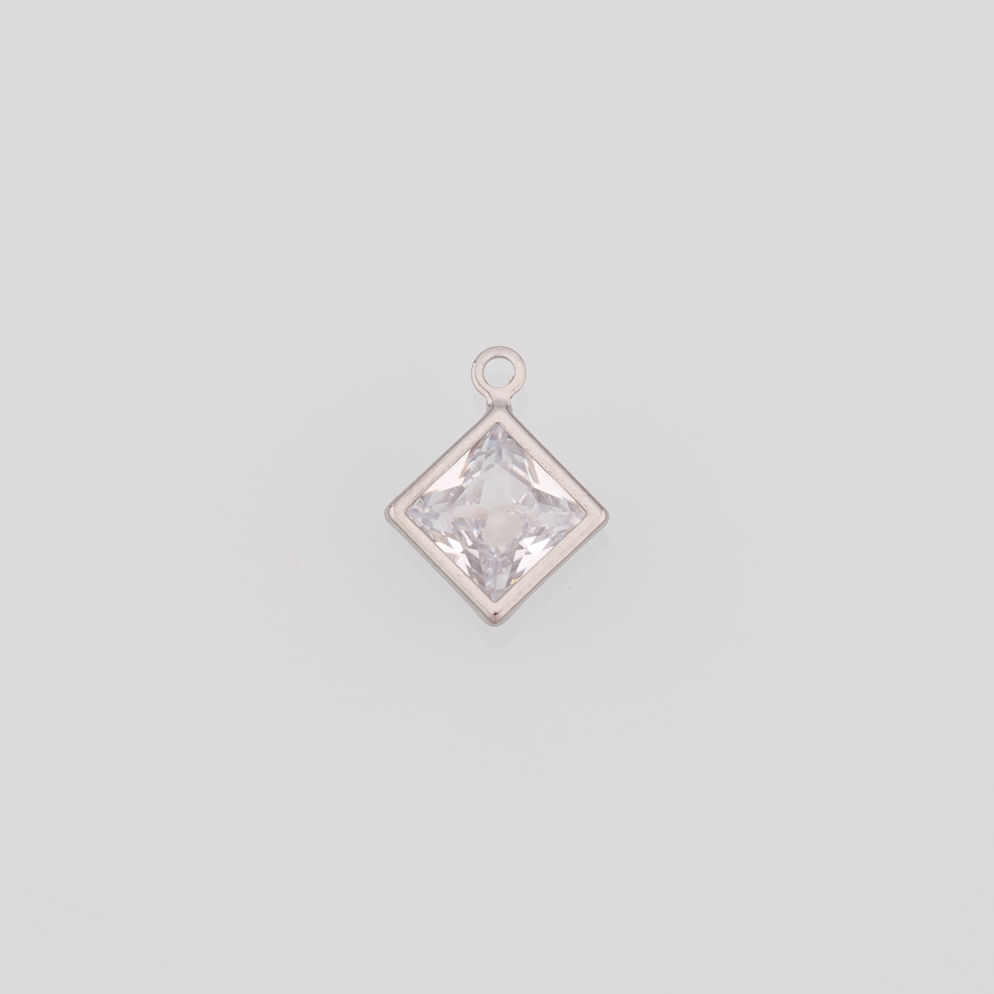 18K Gold Filled Rhombus Pendant,CZ Micro Pave Rhombus Charm Earrings Necklace for DIY Jewelry Making Supply
