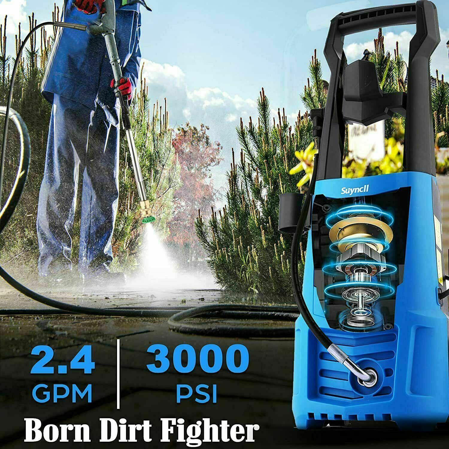 2026 Suyncll Electric Pressure Washer 3000PSI, 2.4GPM High Power Washer Cleaner NEW