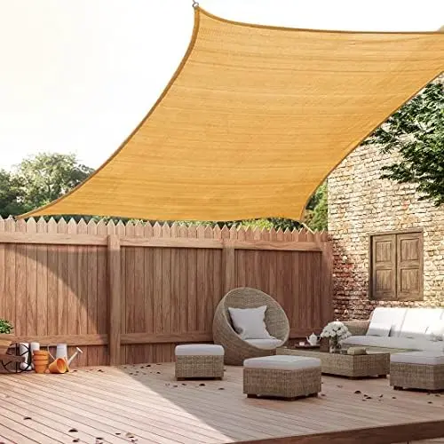 Quictent 20×26 ft Rectangular Sun Shade Sail – 185GSM HDPE, 98% UV Block, White/Grey Dual-Tone