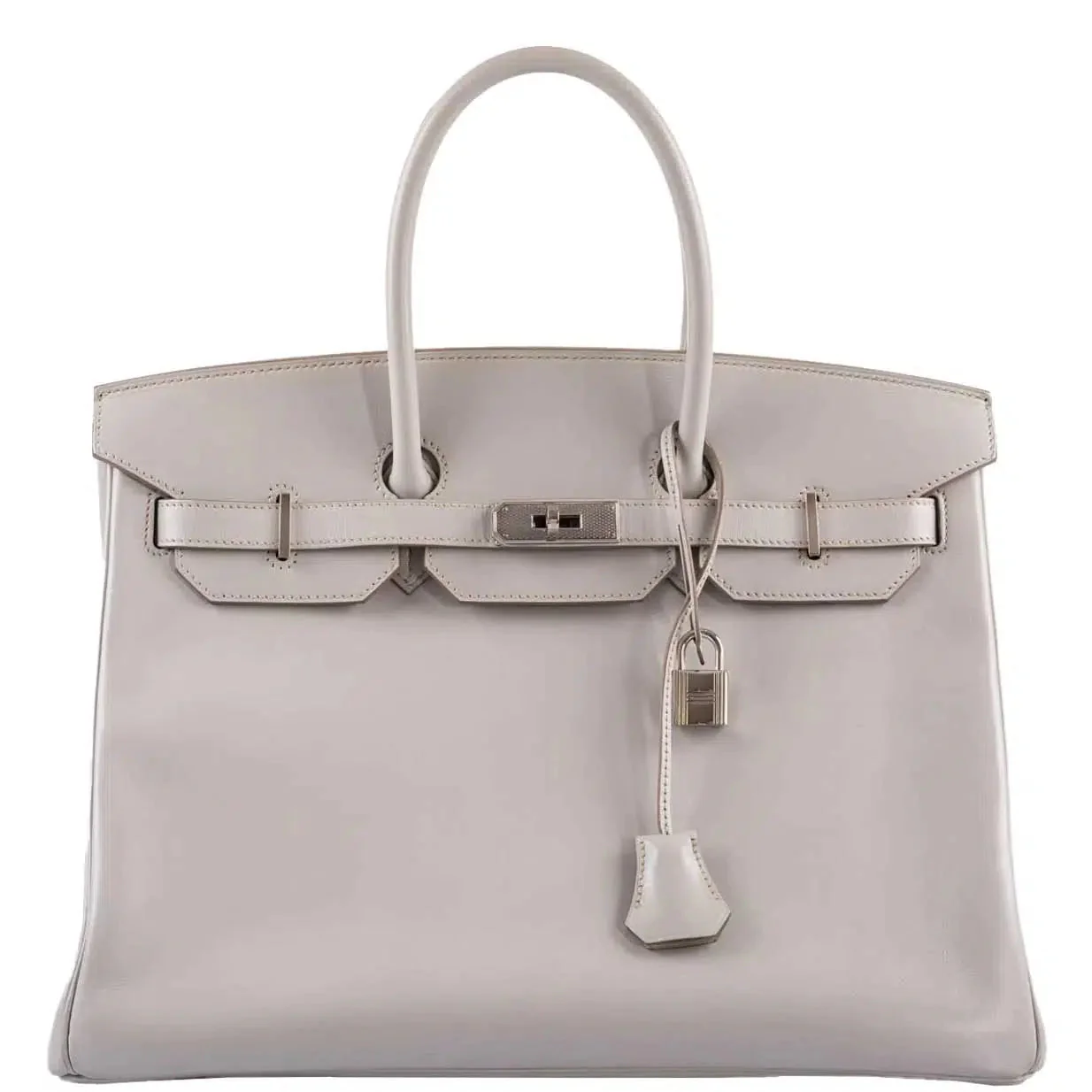 Hermès Birkin 35 Gris Perle Tadelakt Guilloche Palladium Hardware