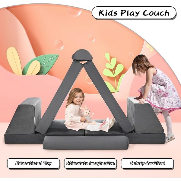 DoCred Kids Couch Play Set Modular Convertible Sofa Creative Kids Sofa