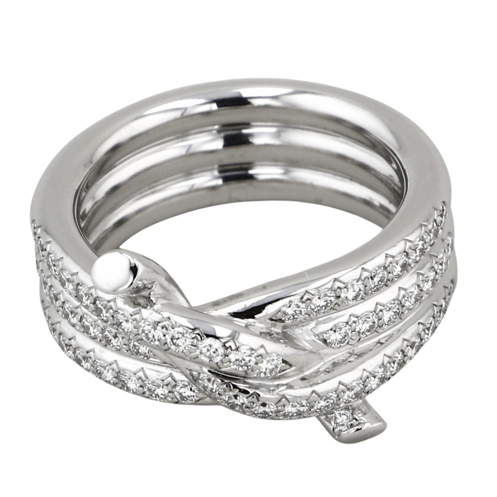 Cartier Entrerace Triple Diamond Ring 18K White Gold