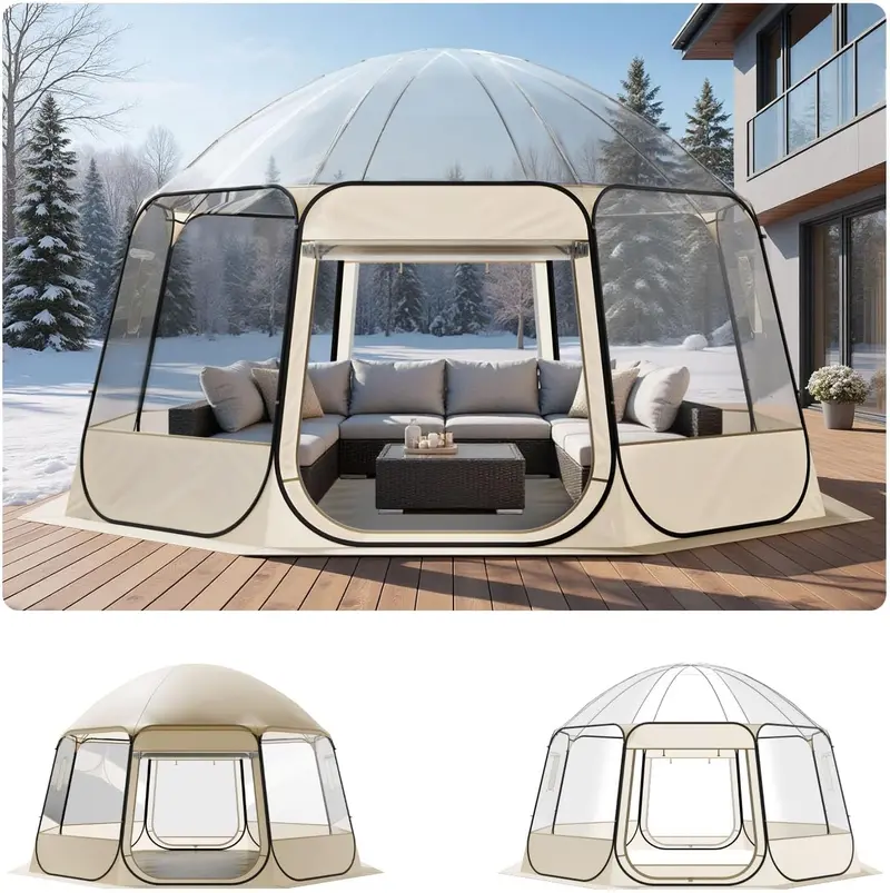 VEVOR Clear Bubble Pop-Up Sports Tent – Transparent Dome Shelter in 8 Sizes (1–6 Person)