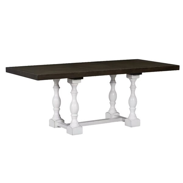 Extendable Dining Table Set with Removable Leaf,Padded Chairs and Bench