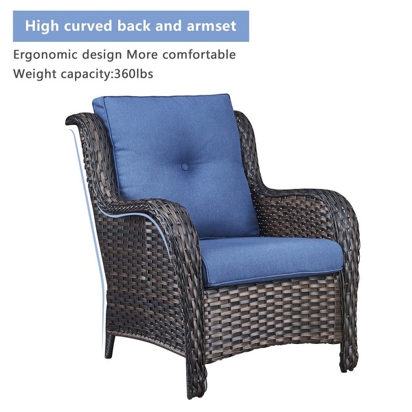 Pocassy 5Piece Patio Furniture Set with Ottomans