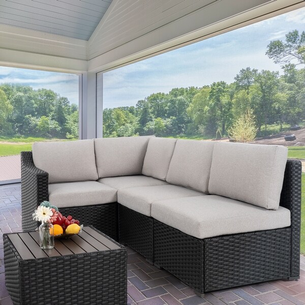 5 Piece Patio Sectional Conversation Set