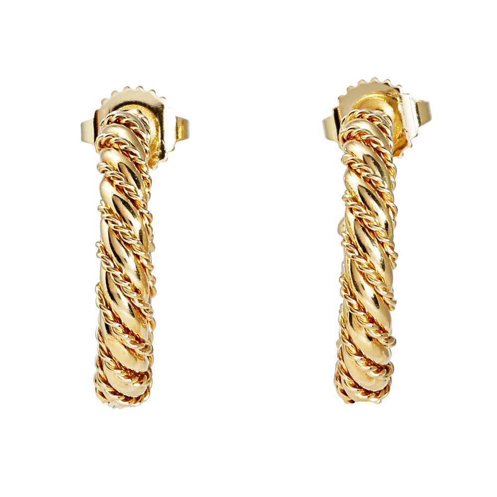 Tiffany & Co. Tiffany Twisted Hoop K18YG Yellow Gold Earrings