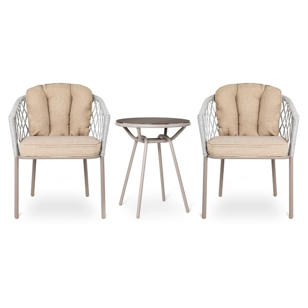 NUU GARDEN 3piece Patio Rope Bistro Set