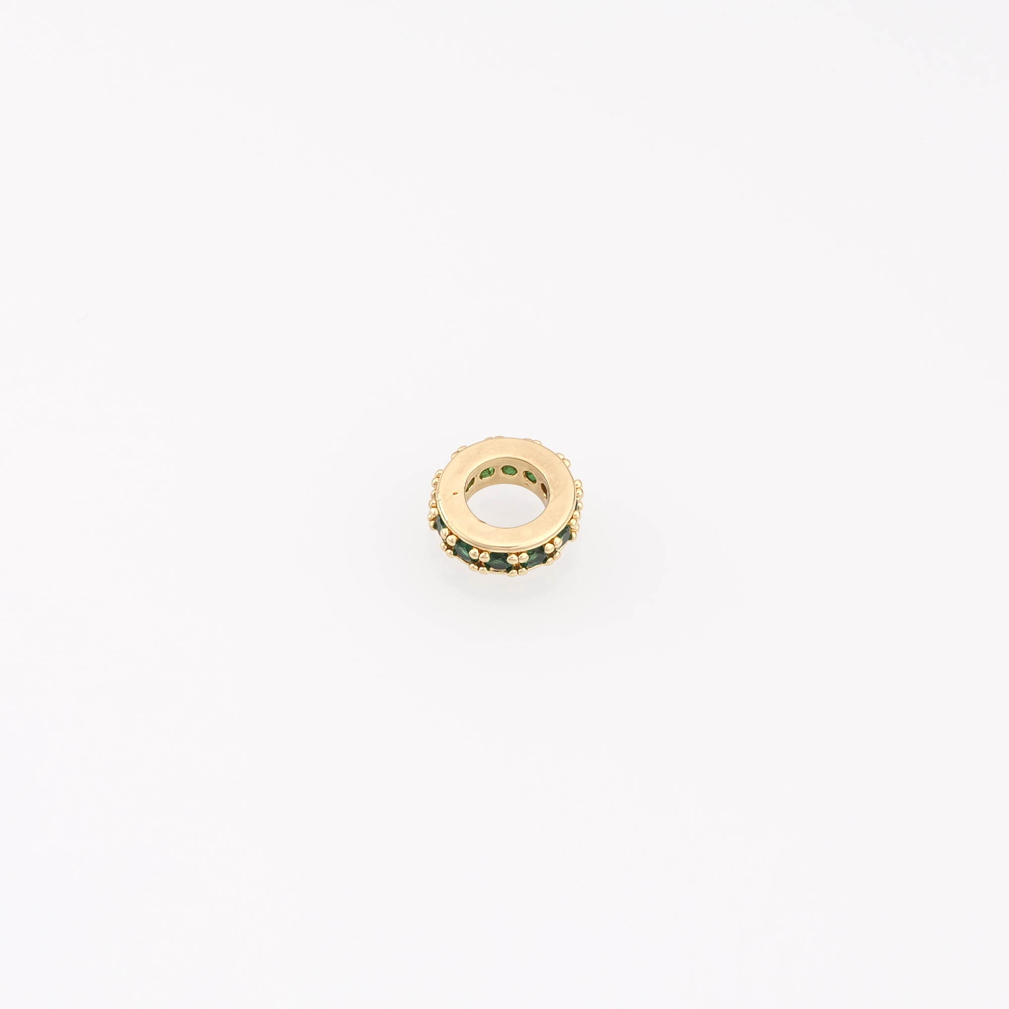 18K Gold Filled Round Flat Spacer Beads,CZ Round Spacer Beads,DIY Jewelry Making Supply