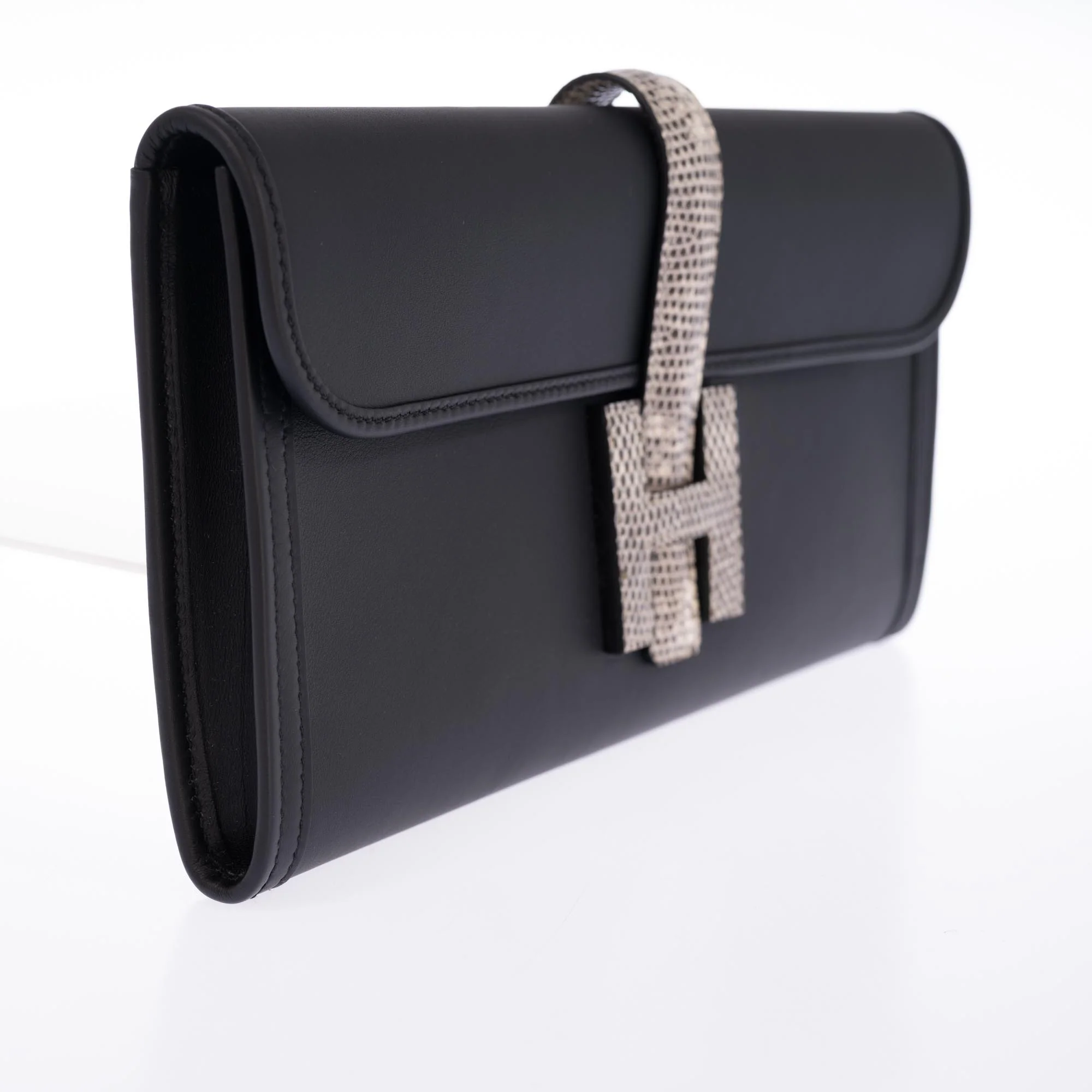 Hermès Jige Élan 29 Touch Noir Swift Ombré Lizard