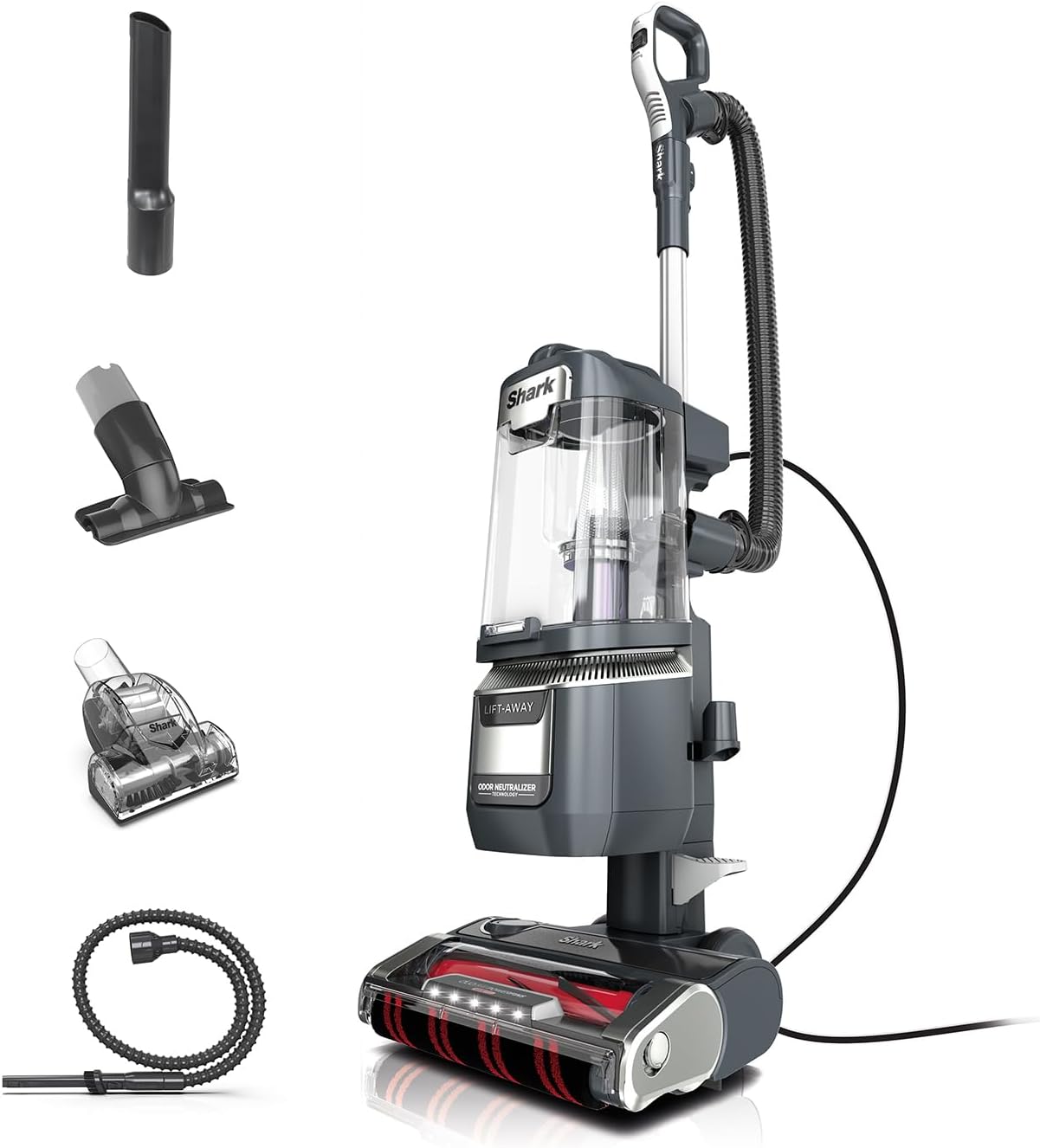 Rotator Pet Pro Lift-Away ADV Upright Vacuum with HEPA Filter, DuoClean PowerFins HairPro and Odor Neutralizer Technology, Pet Hair Pickup, For Carpets & Hardfloors, Dark Grey, LA555