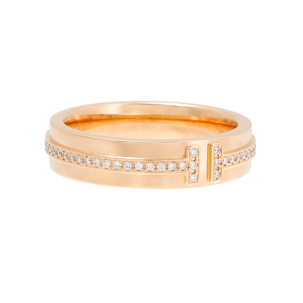Tiffany & Co. Tiffany T Narrow Diamond Ring 18K Rose Gold 60151412